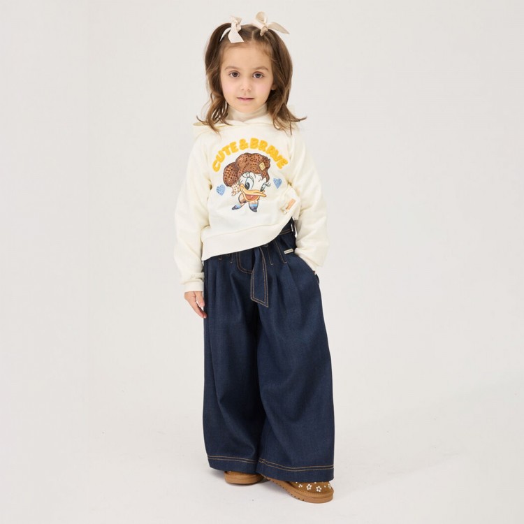 MONNALISA Jeans blu wide leg bambina