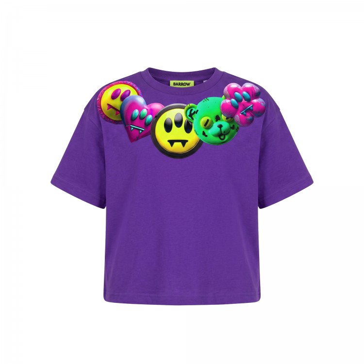 BARROW BOXY FIT JERSEY T-SHIRT GIRL.ROYAL PURPLE