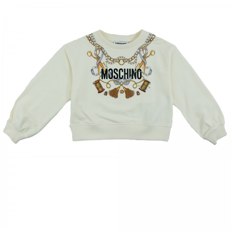 MOSCHINO Felpa beige bambina