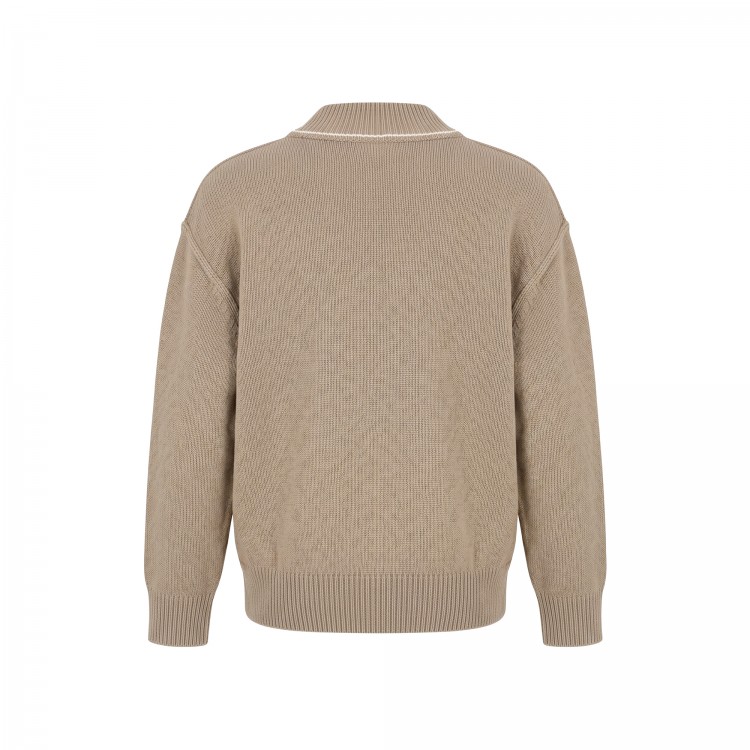 PALM ANGELS Maglione beige con logo intarsiato bambini