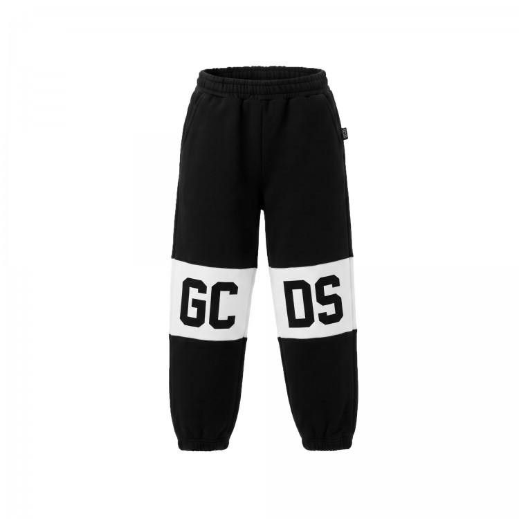 GCDS YOUNG Joggers neri logati bambini