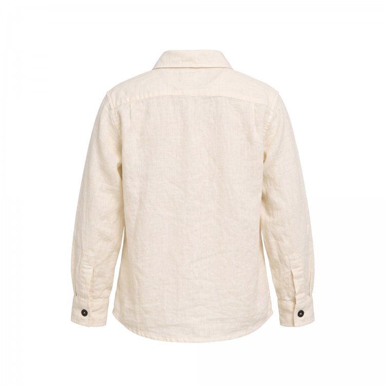 STONE ISLAND Camicia beige in lino bambino