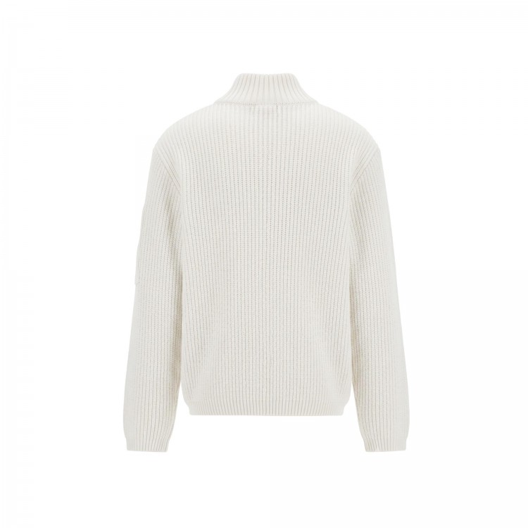 C.P. COMPANY MAGLIA C/ZIP.GAUZE WHITE