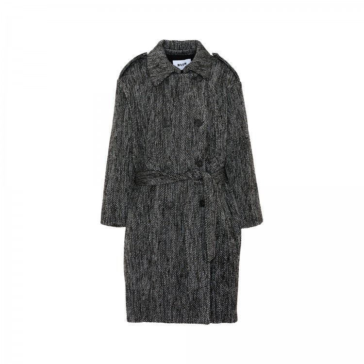 MSGM RESCA LUREX TRENCH COAT GIRL GRIGIO SCUR