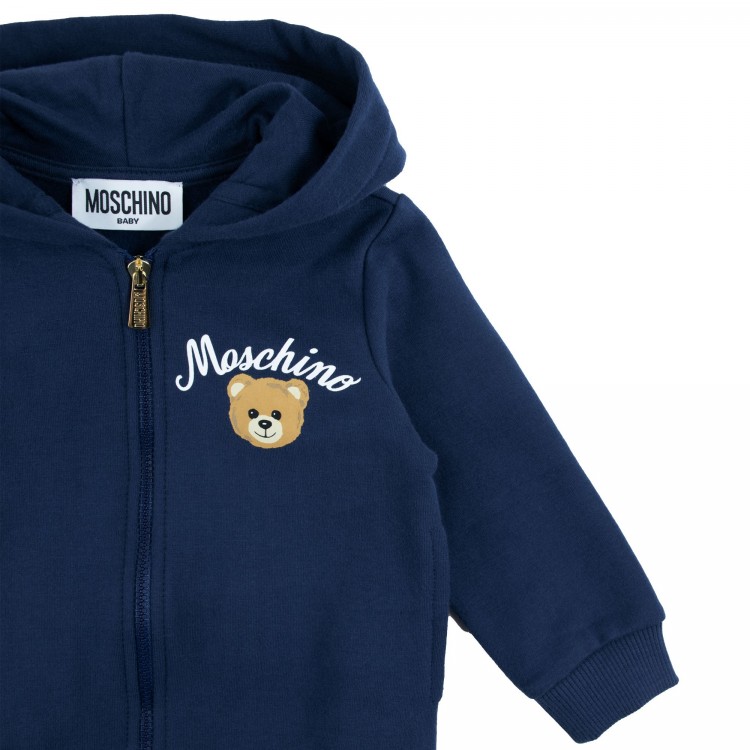 MOSCHINO Completo felpa blu neonato