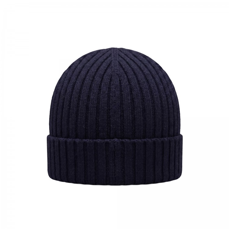 MONCLER Berretto blu navy in lana neonati