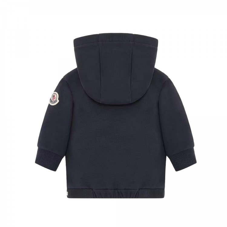 MONCLER Felpa blu navy full-zip neonati