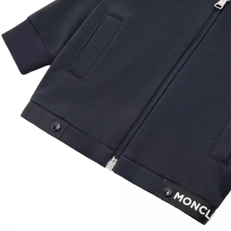 MONCLER Felpa blu navy full-zip neonati