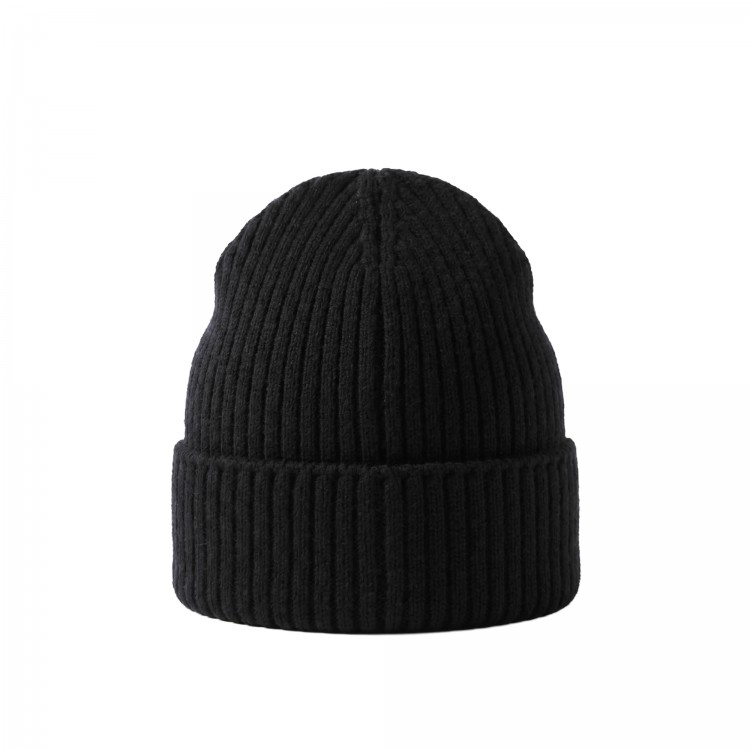 MONCLER Berretto nero in lana bambini