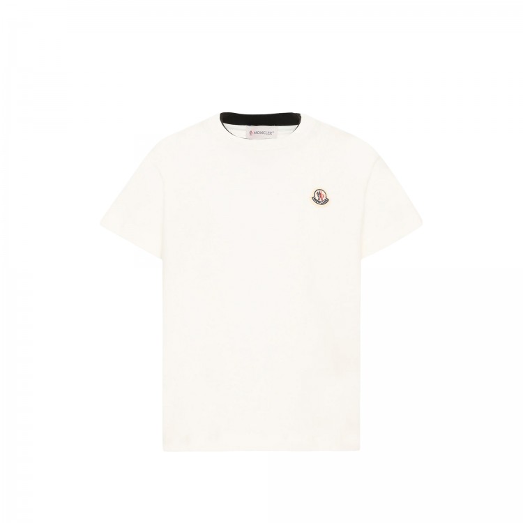 MONCLER T-shirt panna con logo bambini