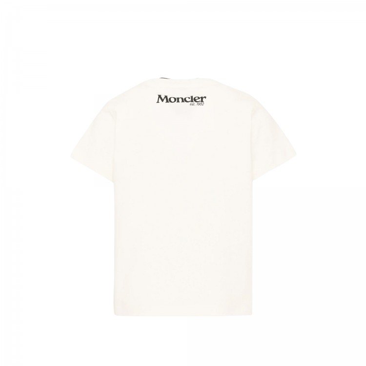 MONCLER T-shirt panna con logo bambini