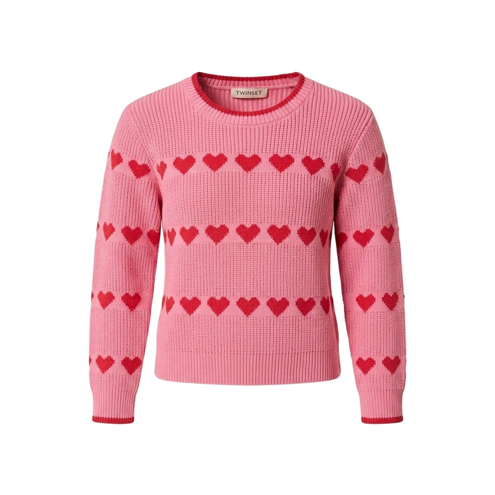 TWIN-SET Maglione fucsia a...