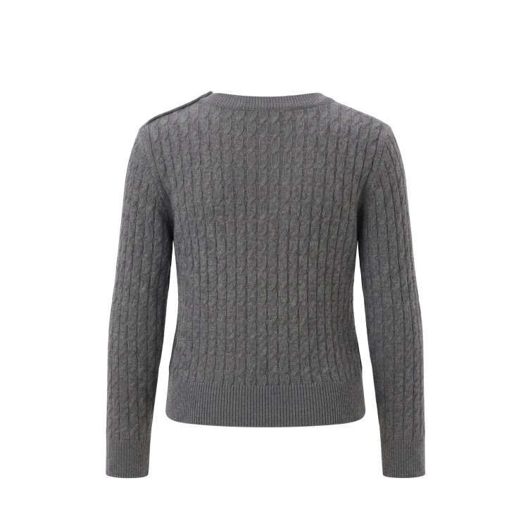TWIN-SET Maglione grigio a trecce bambina