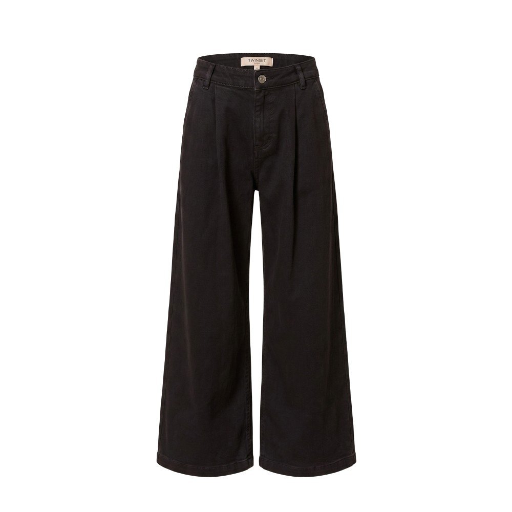 TWIN-SET WIDE LEG FIT.NERO