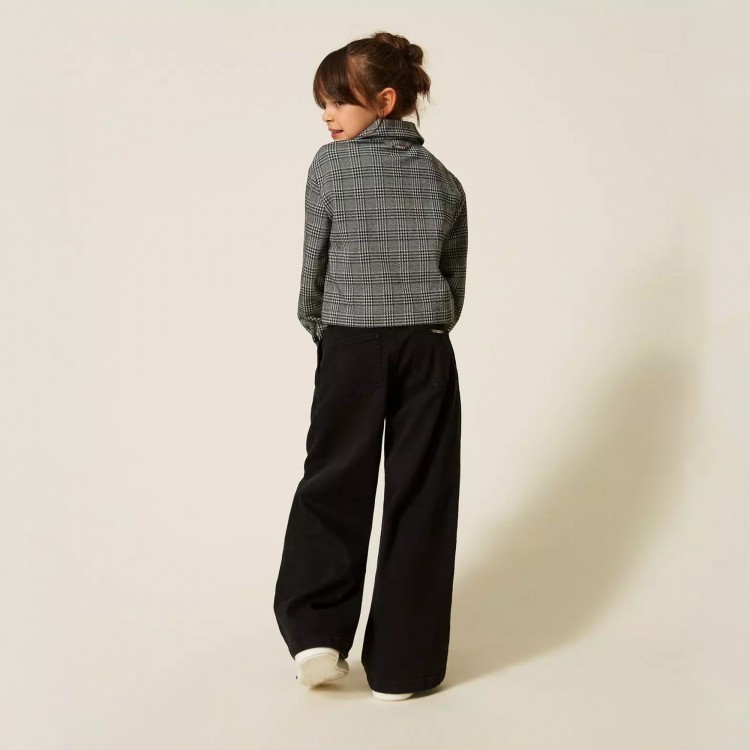 TWIN-SET WIDE LEG FIT.NERO