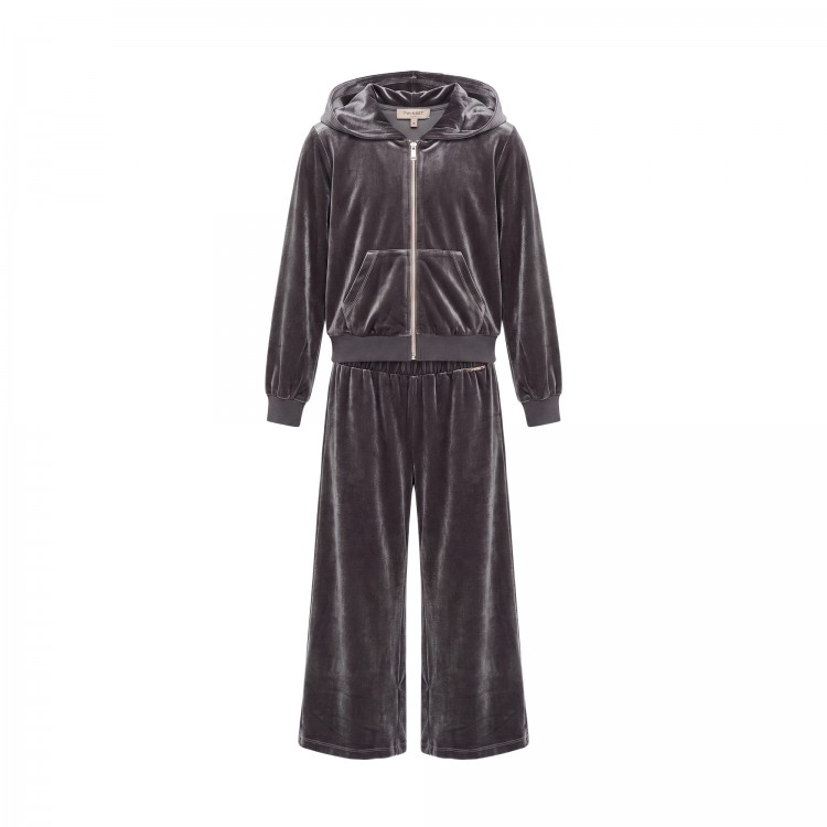 TWIN-SET Completo antracite in ciniglia bambina