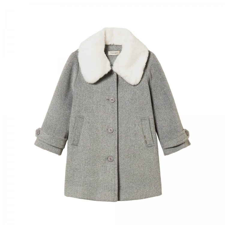 TWIN-SET Cappotto grigio bambina