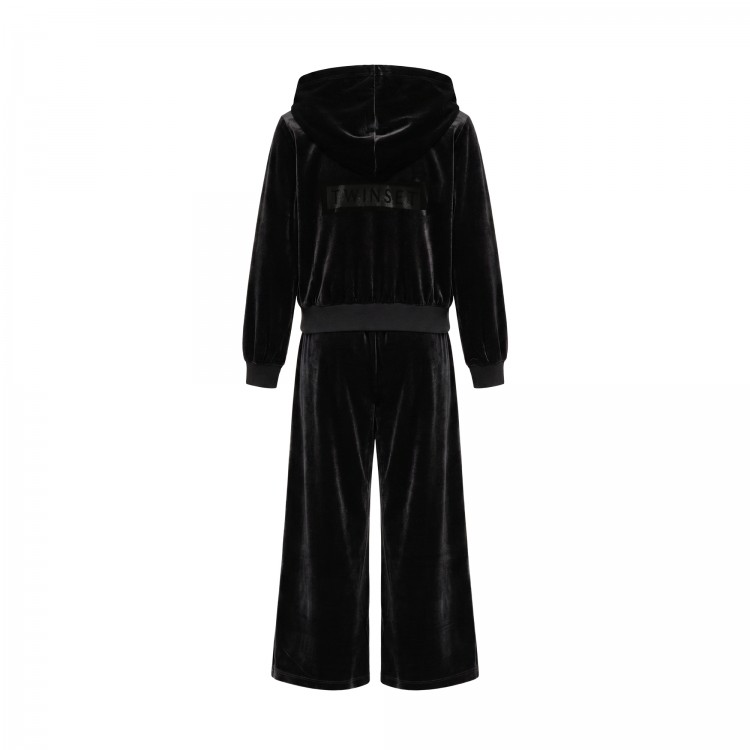 TWIN-SET Completo nero in ciniglia bambina