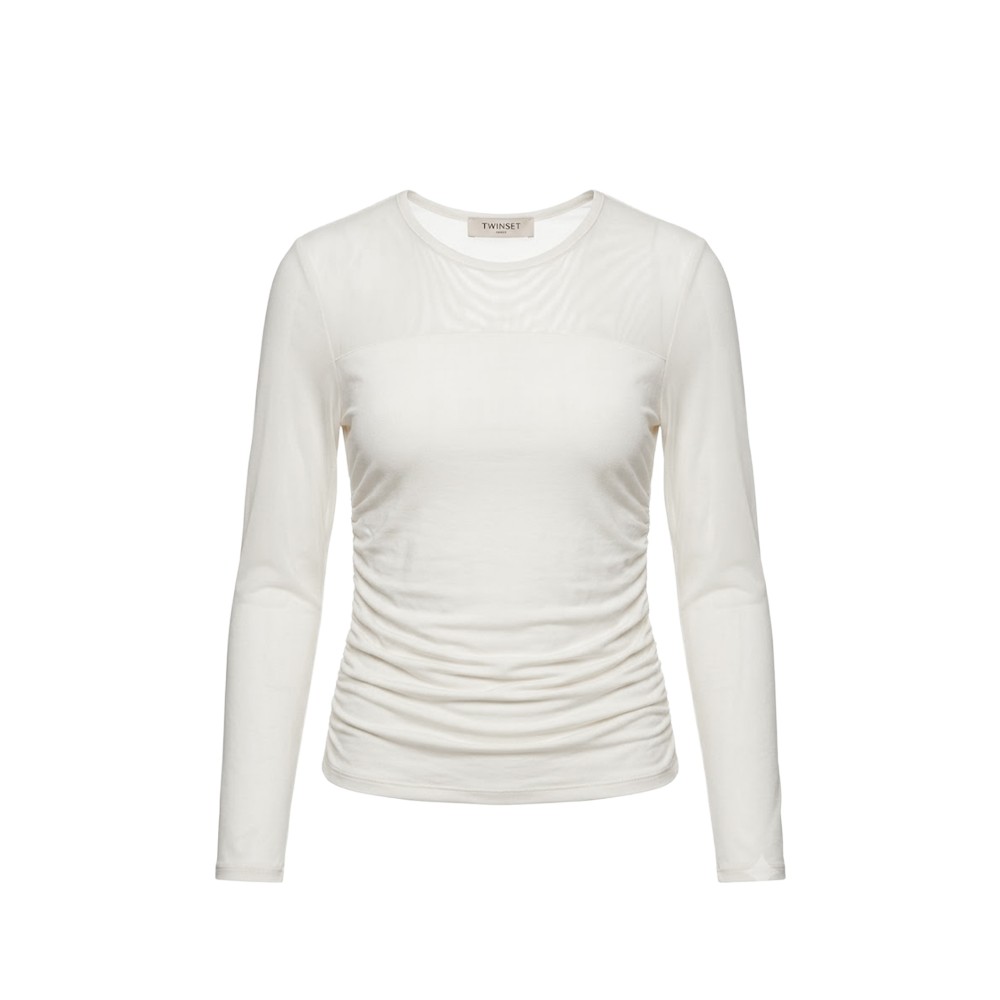 TWIN-SET T-shirt bianca in...