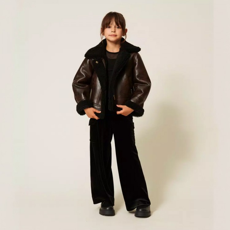 TWIN-SET T-shirt nera in tulle bambina