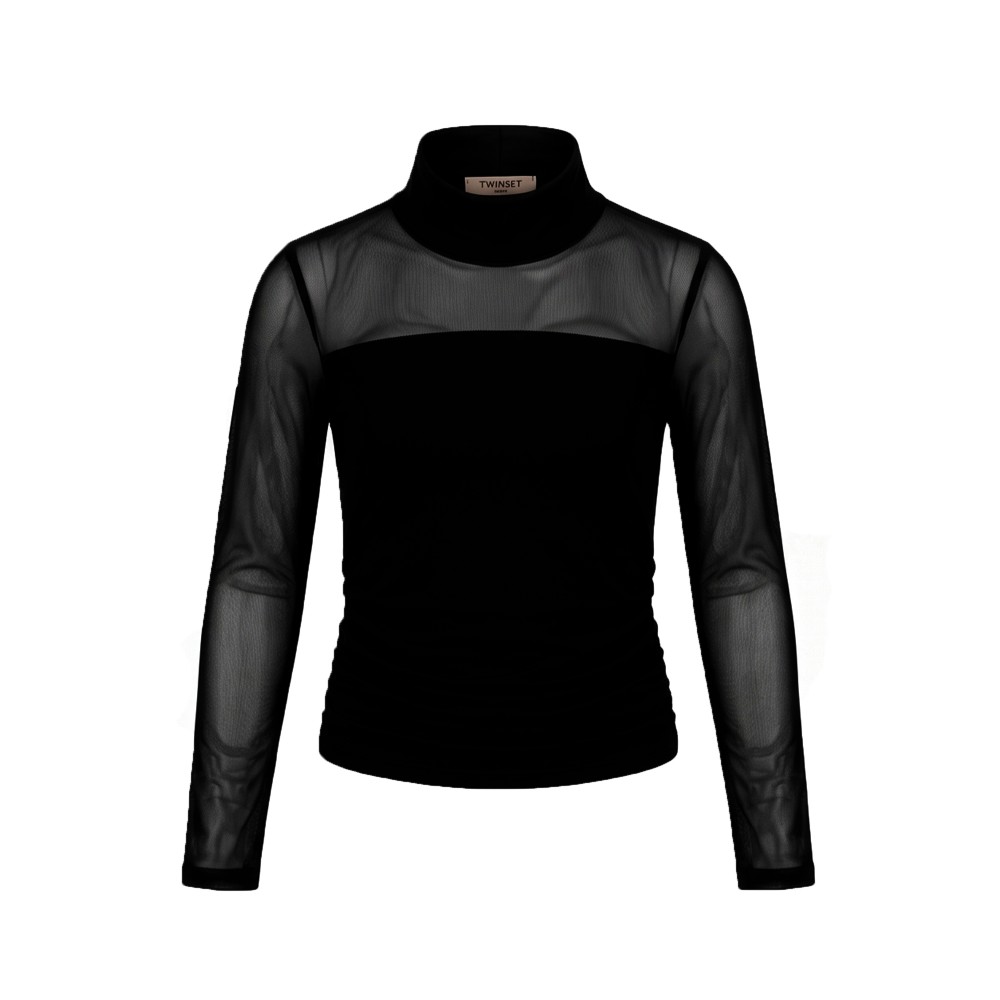 TWIN-SET Lupetto nero in...