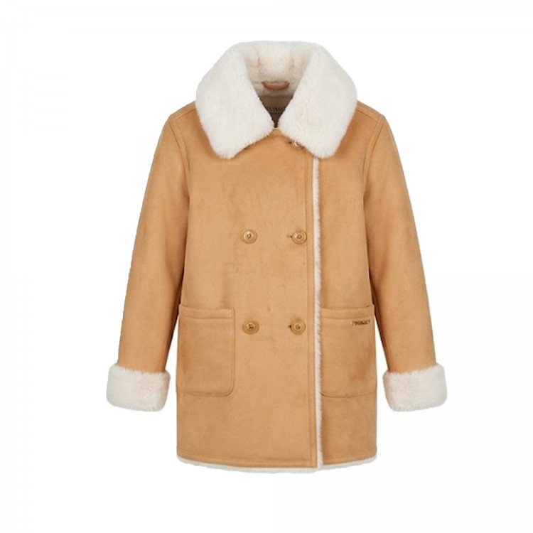 TWIN-SET Cappotto beige doppiopetto bambina
