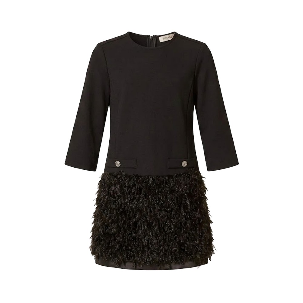 TWIN-SET Abito nero faux...