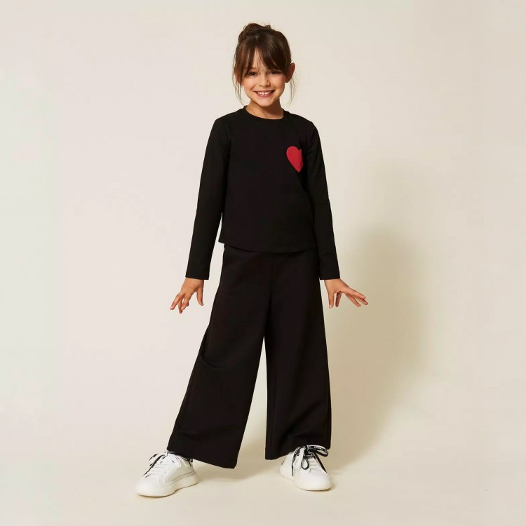 TWIN-SET Pantaloni neri ampi bambina