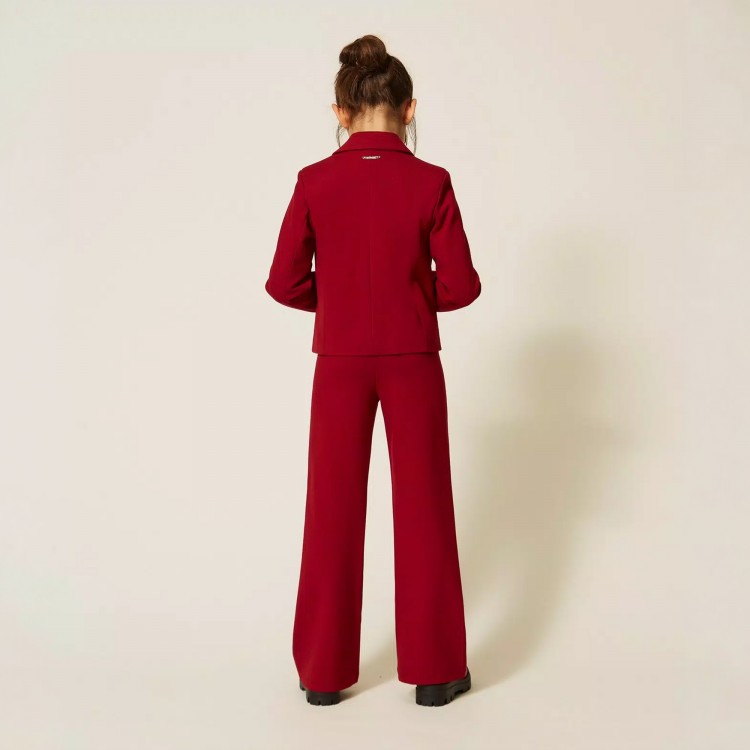 TWIN-SET Pantaloni bordeaux flare bambina