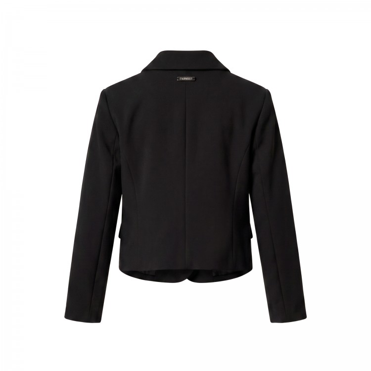 TWIN-SET Blazer nero cropped bambina