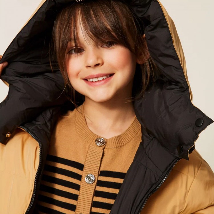 TWIN-SET Giubbotto beige reversibile bambina