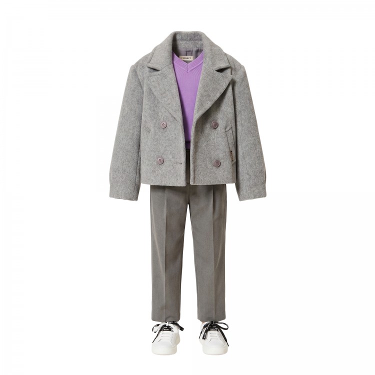 TWIN-SET Caban grigio bambina