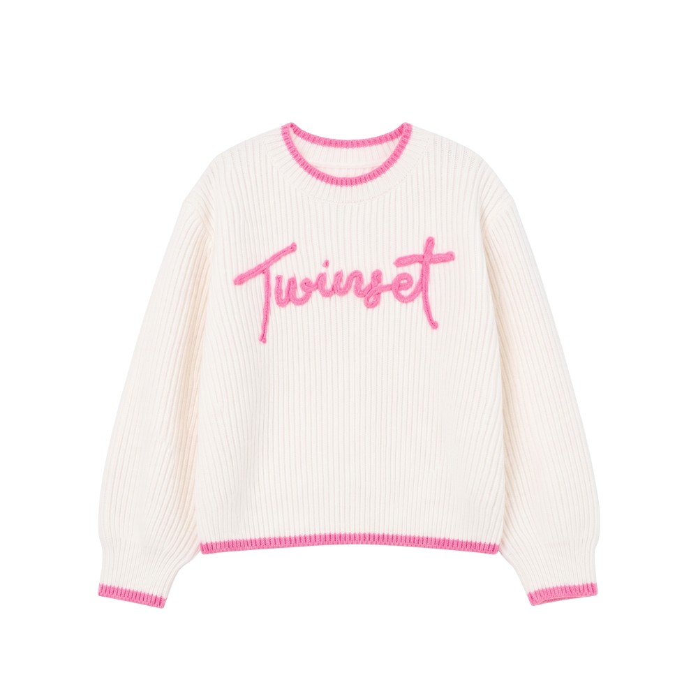 TWIN-SET Maglione panna con...