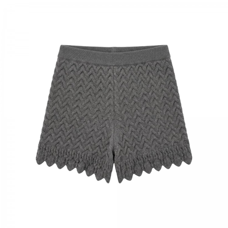 TWIN-SET Shorts grigio scuro in maglia bambina