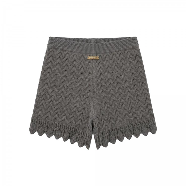 TWIN-SET Shorts grigio scuro in maglia bambina