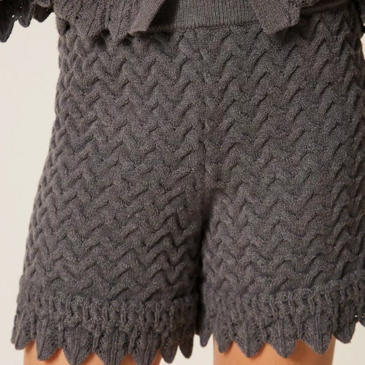 TWIN-SET Shorts grigio scuro in maglia bambina