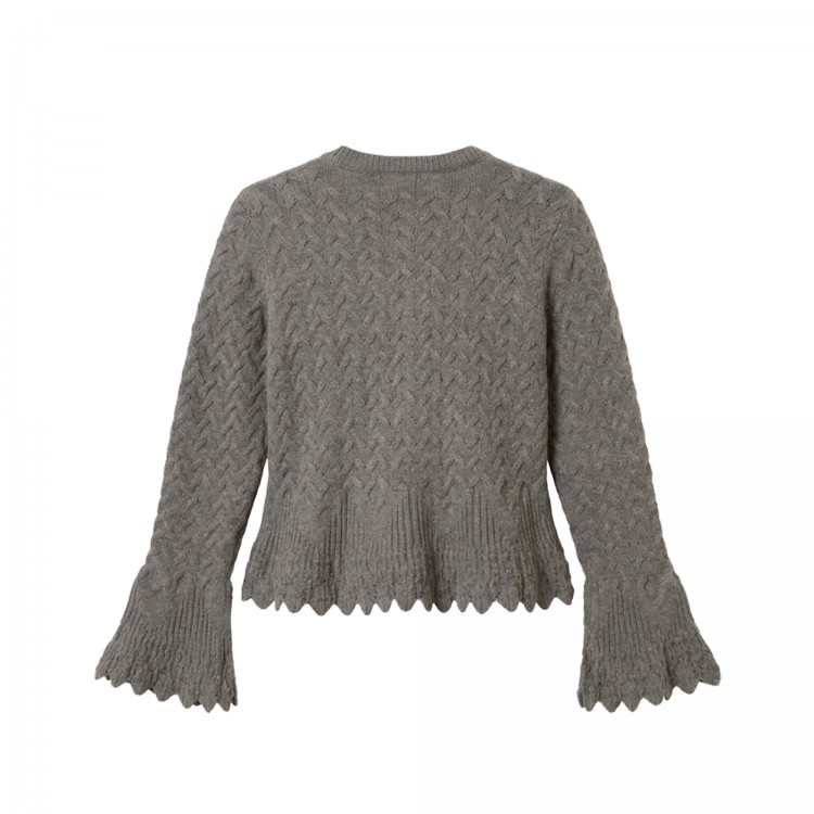 TWIN-SET Cardigan grigio in maglia bambina