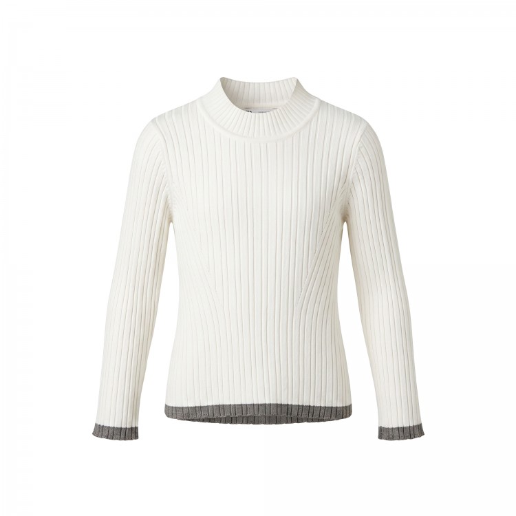 TWIN-SET Lupetto bianco a costine bambina