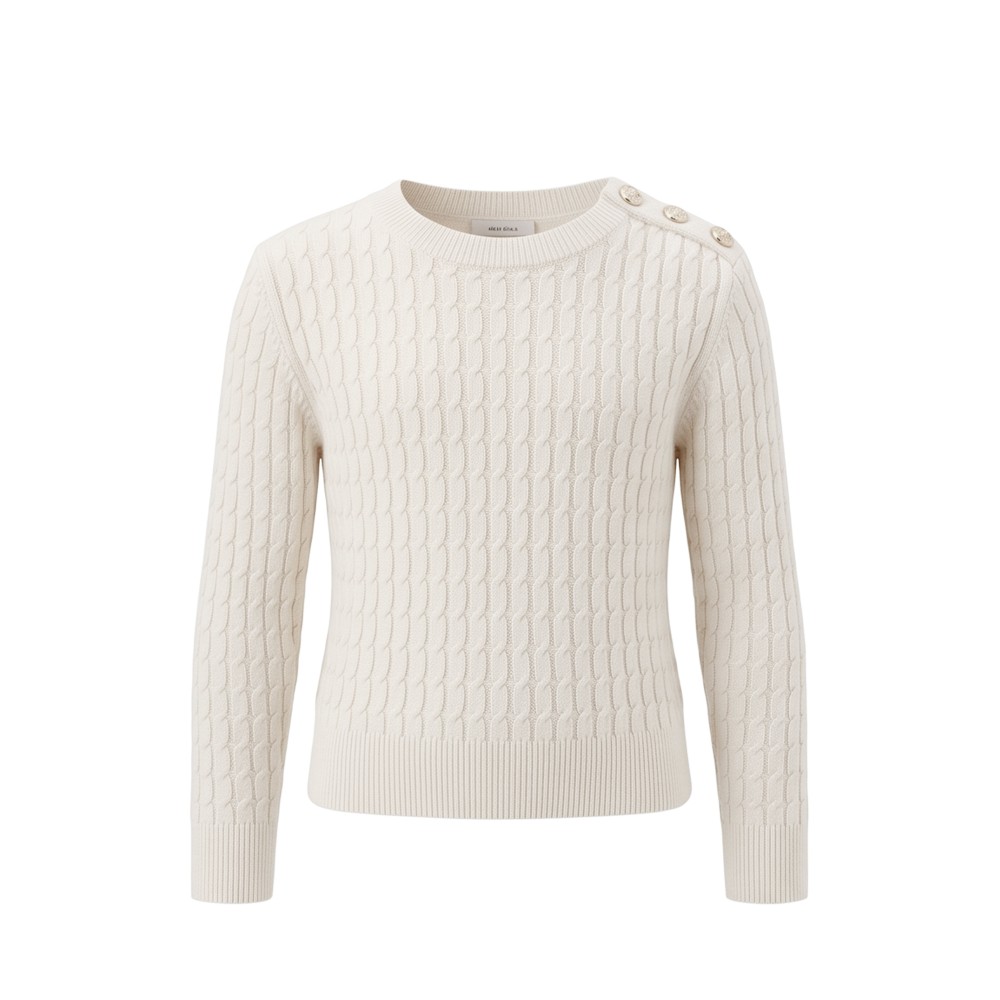 TWIN-SET Maglione panna a...