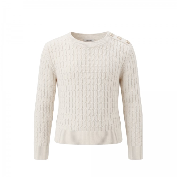 TWIN-SET Maglia panna con bottoni logati bambina