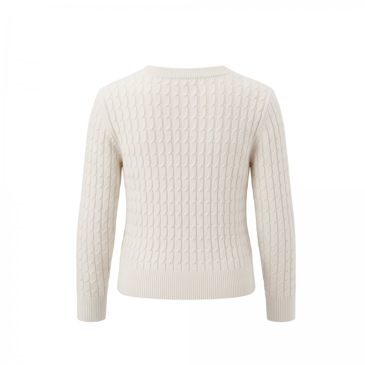 TWIN-SET Maglione panna a trecce bambina