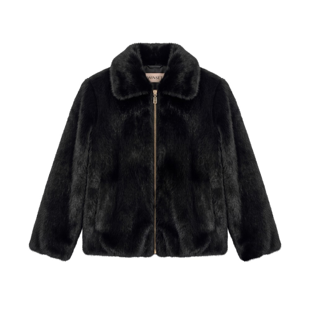TWIN-SET BOMBER.NERO
