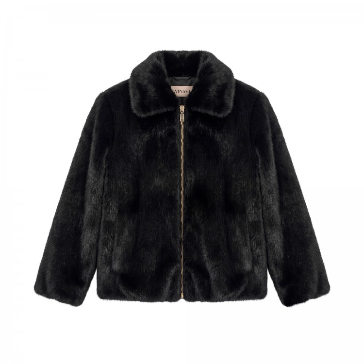 TWIN-SET BOMBER.NERO