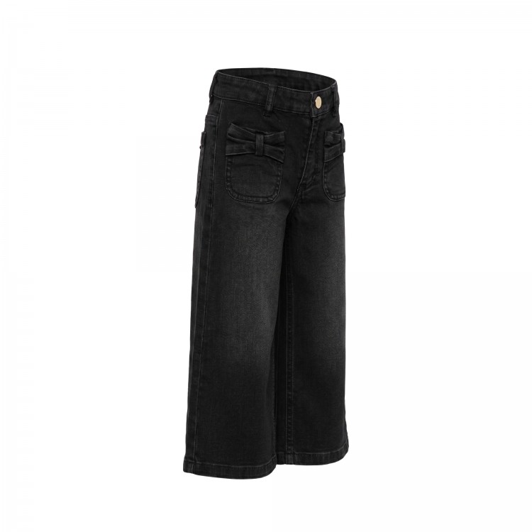 TWIN-SET WIDE LEG FIT.WASHED BLACK