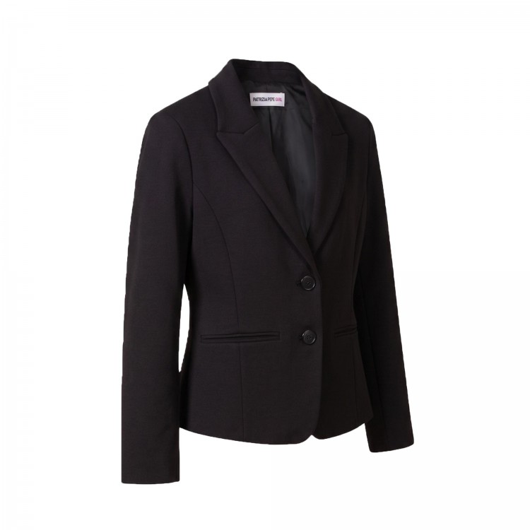 PATRIZIA PEPE Blazer nero monopetto bambina