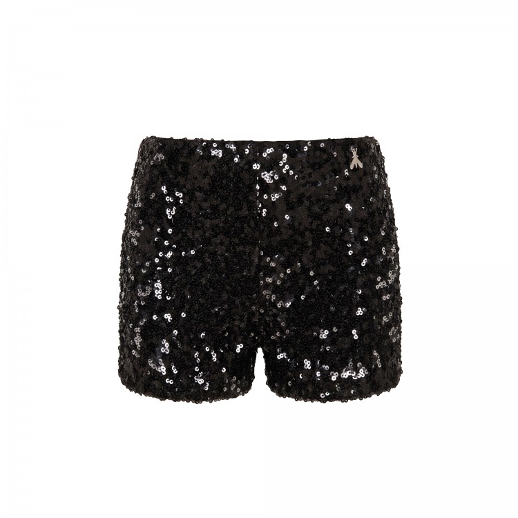 PATRIZIA PEPE Shorts neri con paillettes bambina