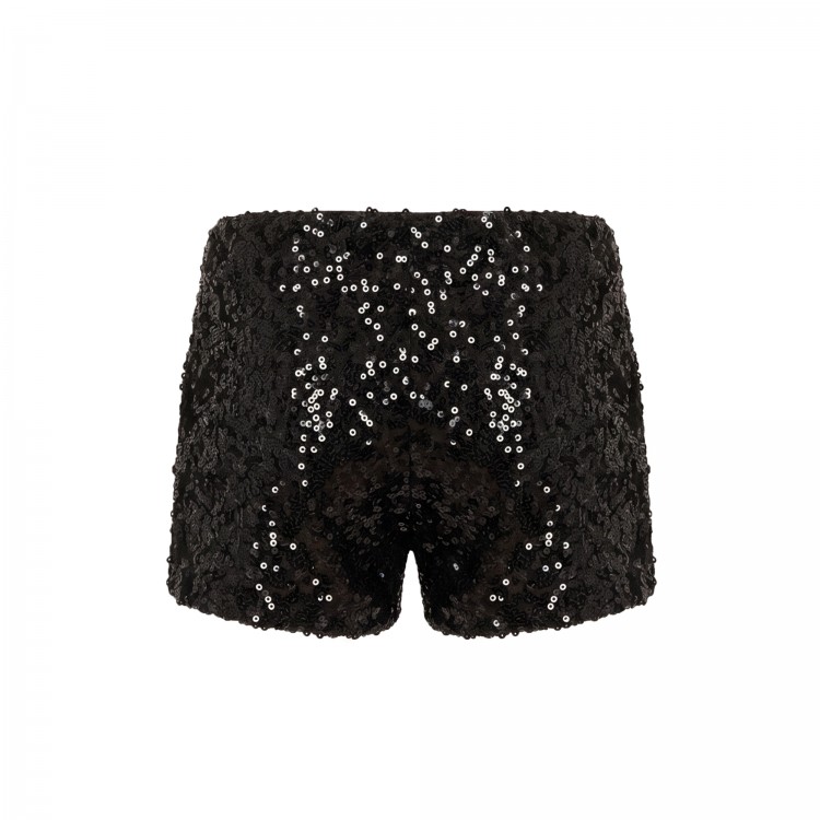 PATRIZIA PEPE Shorts neri con paillettes bambina