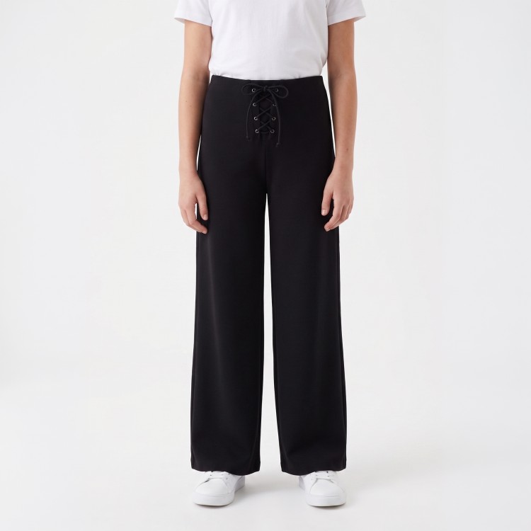 PATRIZIA PEPE Pantaloni neri wide leg bambina