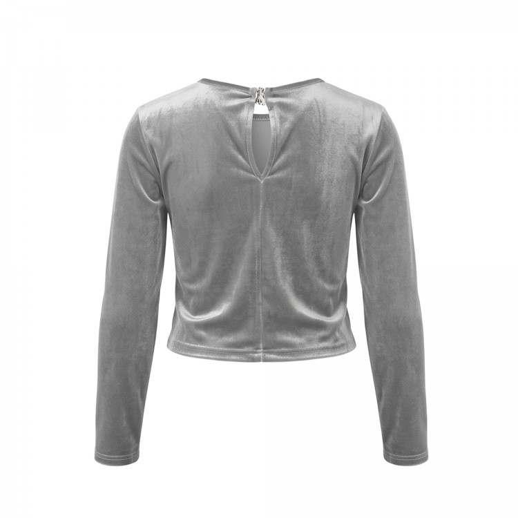 PATRIZIA PEPE Maglia argentata lurex arricciata bambina