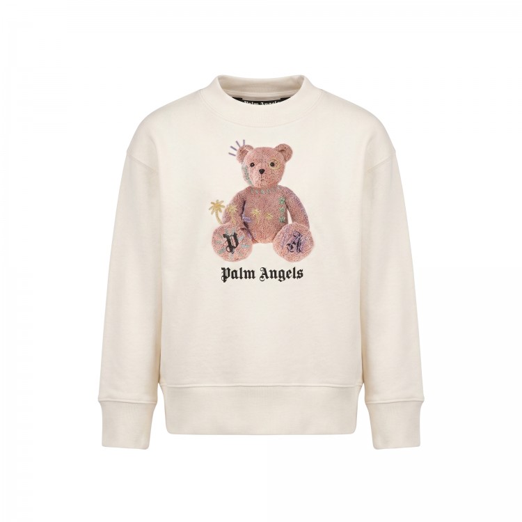 PALM ANGELS Felpa avorio Teddy Bear bambino